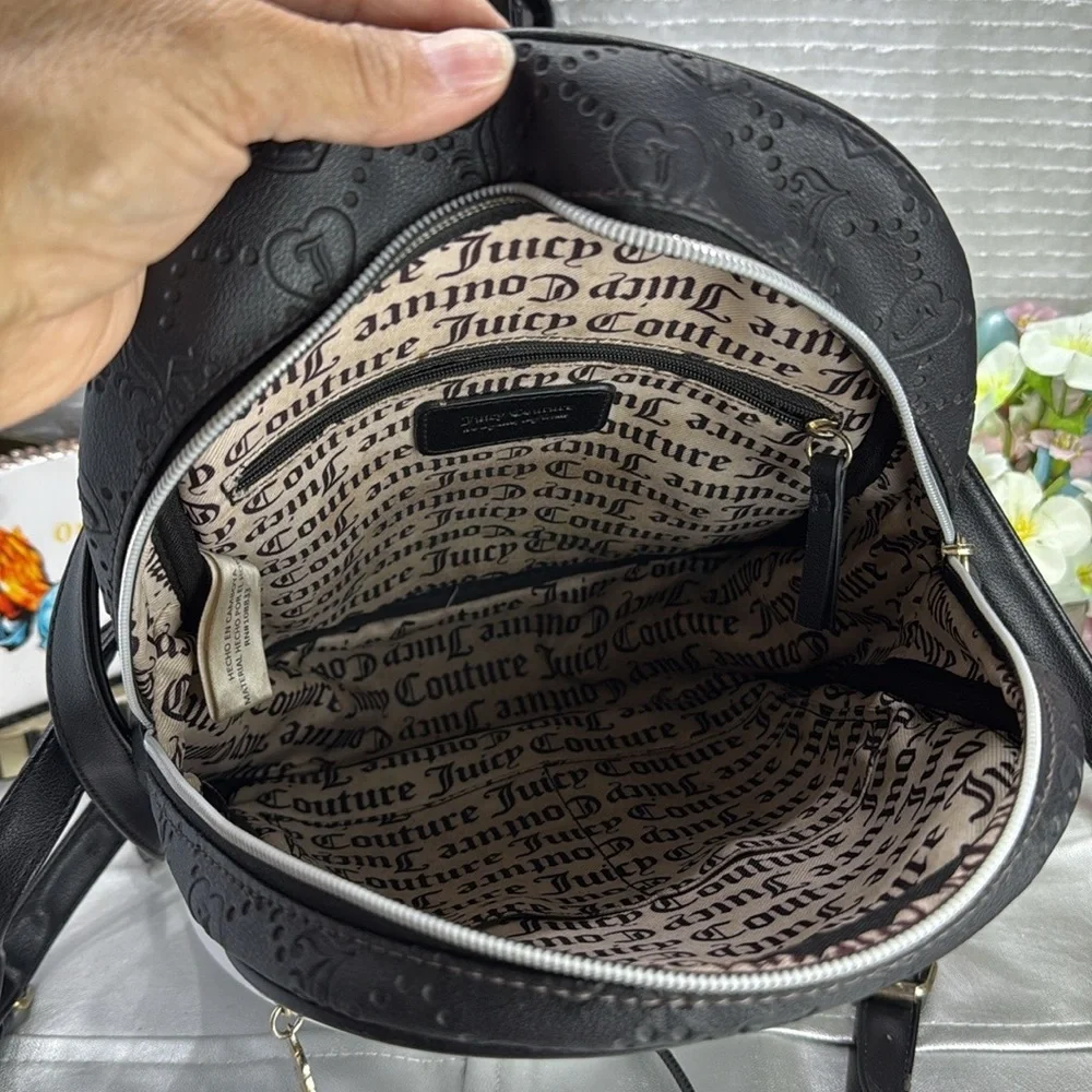 (E4) Juicy Couture Black Backpack with Gold Accents - Picture 11 of 16